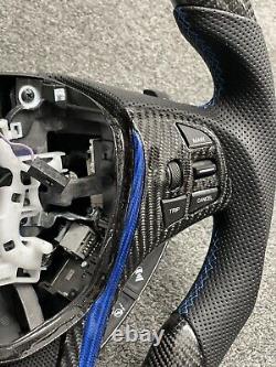 Acura tlx 2015 2020 Carbon fiber steering wheel Black leather Blue stitching