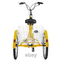 Adult Tricycle 20 7-Speed 3-Wheel Shimano Bike With Basket Installation Tools