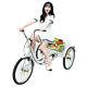 Adult Tricycle 24'' 7-Speed 3 Wheel White Trike Shopping Bike Riding With Basket