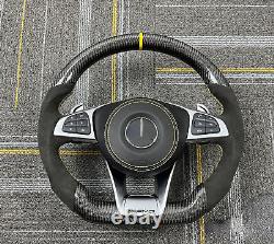 Alcantara Carbon Fiber Steering Wheel for Mercedes AMG C43 C63 E63 S63 W205 C63