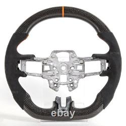 Alcantara Leather Carbon Fiber Steering Wheel Fits 2015-2023 Ford Mustang GT