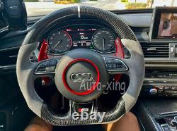 Alcantara+Real Carbon Fiber Steering Wheel for Audi A6 A7 S1 S6 S7 RS5 RS6 RS7 S