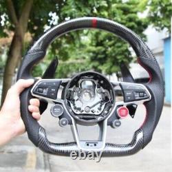 Audi Carbon Fiber Leather Steering Wheel Kit Start Buttons Sport Very