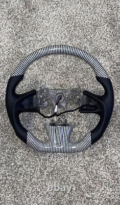 BLACK & WHITE CARBON FIBER Steering Wheel FOR INFINITI