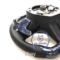BLUE FORGED CARBON FIBER Steering Wheel FOR INFINITI q50q60QX50QX55 WITH HEATED