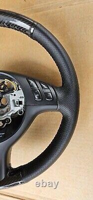 BMW E46 E39 E53 Sport Steering Wheel / New Leather / Faux Carbon Fiber 330i 530i