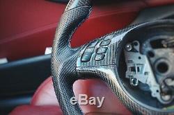 BMW E46 M3 style Carbon Fiber Perforated Leather steering wheel