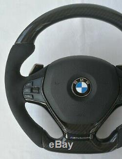 BMW F20 F30 F34 F36 SPORT Steering Wheel CARBON FIBER FLAT BOTTOM SHIFT PADDLES