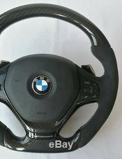 BMW F20 F30 F34 F36 SPORT Steering Wheel CARBON FIBER FLAT BOTTOM SHIFT PADDLES
