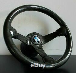 BMW Steering Wheel REAL CARBON FIBER 100% Deep Dish E32 E34 E36 Z3 1992-1998