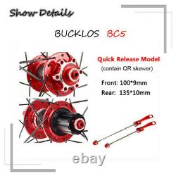BUCKLOS QR/Thru MTB Wheelset Carbon Hub Wheel 26 27.5 29 Set (Front & Rear)