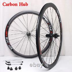 BUCKLOS Road Bike Wheels 700C Carbon/Aluminum Hub Wheel Clincher Rim Disc Brake