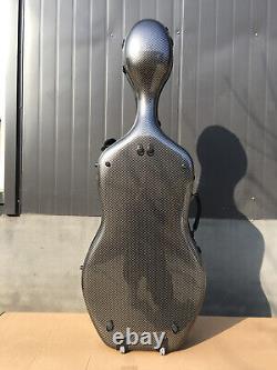 Black Advance Cello Case 4/4 Carbon Fiber Cello Box 2 wheels Strong Light