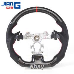 Black Carbon Fiber Sport Steering Wheel For infiniti 08-15 G37 G37X Sedan Coupe