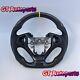 Black Carbon Fiber perforated leather Steering Wheel Fit for Honda CRV 2012-2017