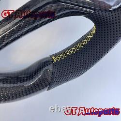 Black Carbon Fiber perforated leather Steering Wheel Fit for Honda CRV 2012-2017