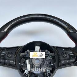 Black Leather Carbon Fiber Steering Wheel Fit for Acura 2019-2024 RDX