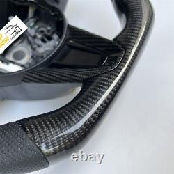 Black Leather Carbon Fiber Steering Wheel Fit for Acura 2019-2024 RDX