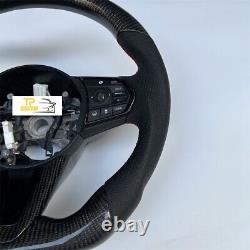 Black Leather Carbon Fiber Steering Wheel Fit for Acura 2019-2024 RDX