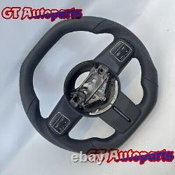 Black Leather Carbon Fiber Steering Wheel Fit for Jeep Wrangler JK 2011-2017