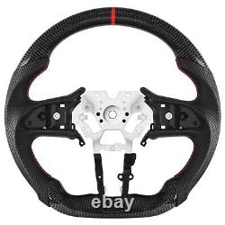 Black Real Carbon Fiber Steering Wheel For 2017-2022 INFINITI Q60 Red Stitch