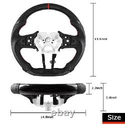 Black Real Carbon Fiber Steering Wheel For 2017-2022 INFINITI Q60 Red Stitch