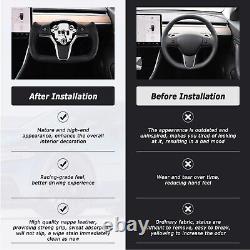 Black Yoke Steering Wheel For Tesla Model 3 & Y 2017-23 withHeated &Patches