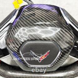 C8 Corvette Carbon Fiber Steering Wheel Center Surround Cover 2020 2023