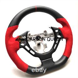 CARBON FIBER Steering Wheel FOR NISSAN GTR R35 RED ALCANTARA 09-16YEAR