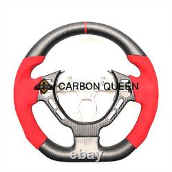 CARBON FIBER Steering Wheel FOR NISSAN GTR R35 RED ALCANTARA 09-16YEAR