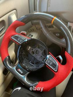 Carbon Fiber Car Steering Wheel For Audi RS6 RS7 No Buttons Or Paddle Shift