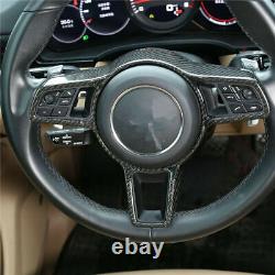 Carbon Fiber Car Steering Wheel Trim For Porsche 718 911 Panamera Macan Cayenn