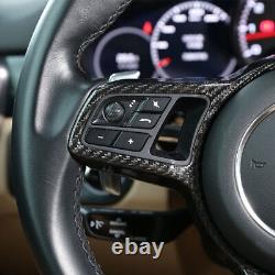 Carbon Fiber Car Steering Wheel Trim For Porsche 718 911 Panamera Macan Cayenn