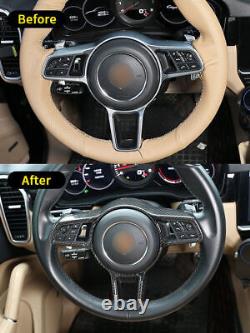 Carbon Fiber Car Steering Wheel Trim For Porsche 718 911 Panamera Macan Cayenn