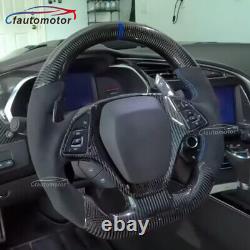 Carbon Fiber Customized Flat Sport Steering Wheel For 14+ Chevrolet Corvette C7