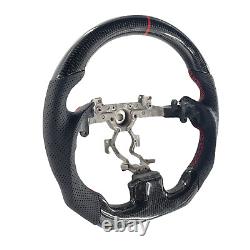 Carbon Fiber Flat Bottom Steering Wheel Black Leather For Infiniti G37 2008-2013