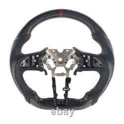 Carbon Fiber Flat Bottom Steering Wheel Black Leather For Infiniti Q60 2018-2022
