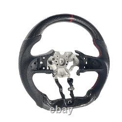 Carbon Fiber Flat Bottom Steering Wheel Black Leather For Infiniti Q60 2018-2022