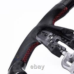 Carbon Fiber Flat Bottom Steering Wheel for GMC Sierra 2019+ withPaddles Heated