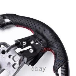 Carbon Fiber Flat Bottom Steering Wheel for GMC Sierra 2019+ withPaddles Heated
