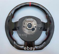 Carbon Fiber Flat Leather Steering Wheel for Audi A3 A4 A5 A6 A8 S5 S6 B7 B8 08+