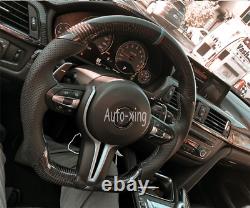 Carbon Fiber Flat Perforated Steering Wheel for BMW F80 F82 F30 X5 X M1 M2 M3 M4