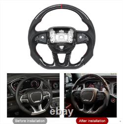 Carbon Fiber Flat Preforated Steering Wheel for Dodge Charger Challenger SRT GT