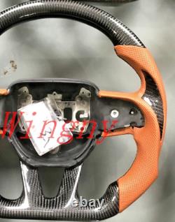Carbon Fiber Flat Sport Preforated Steering Wheel for Dodge Charger ChallengerGT