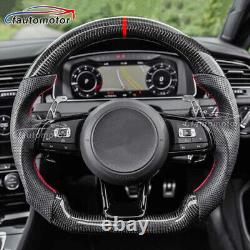 Carbon Fiber Flat Sport Steering Wheel For 2014-2018 VW Golf 7 GTI Golf R MK7