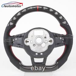 Carbon Fiber Flat Sport Steering Wheel For 2014-2018 VW Golf 7 GTI Golf R MK7