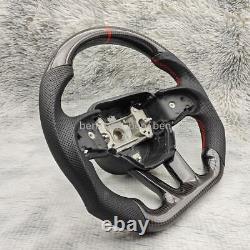 Carbon Fiber Flat Sport Steering Wheel For Dodge Challenger Charger SRT Durango