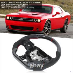 Carbon Fiber Flat Steering Wheel for Dodge Challenger Hellcat Cherokee SRT Stock