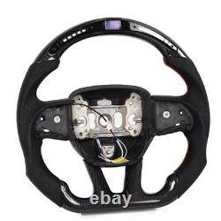 Carbon Fiber LED Flat Sport Steering Wheel No Heated For Chrysler 300 2015-2022