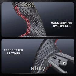 Carbon Fiber LED Flat Sport Steering Wheel No Heated For Chrysler 300 2015-2022
